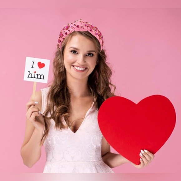 COPY - NWT Valentine’s Day Headband Love Heart Headband Jeweled Crystal Rhinest… main image 6